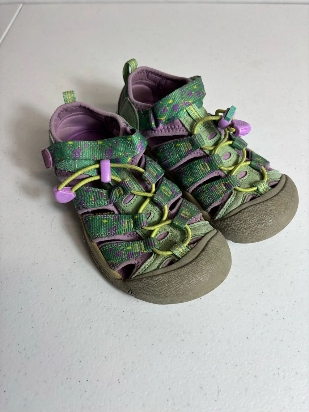 Keen Newport H2 Waterproof Hiking Sandals Purple and Green Youth Size 2